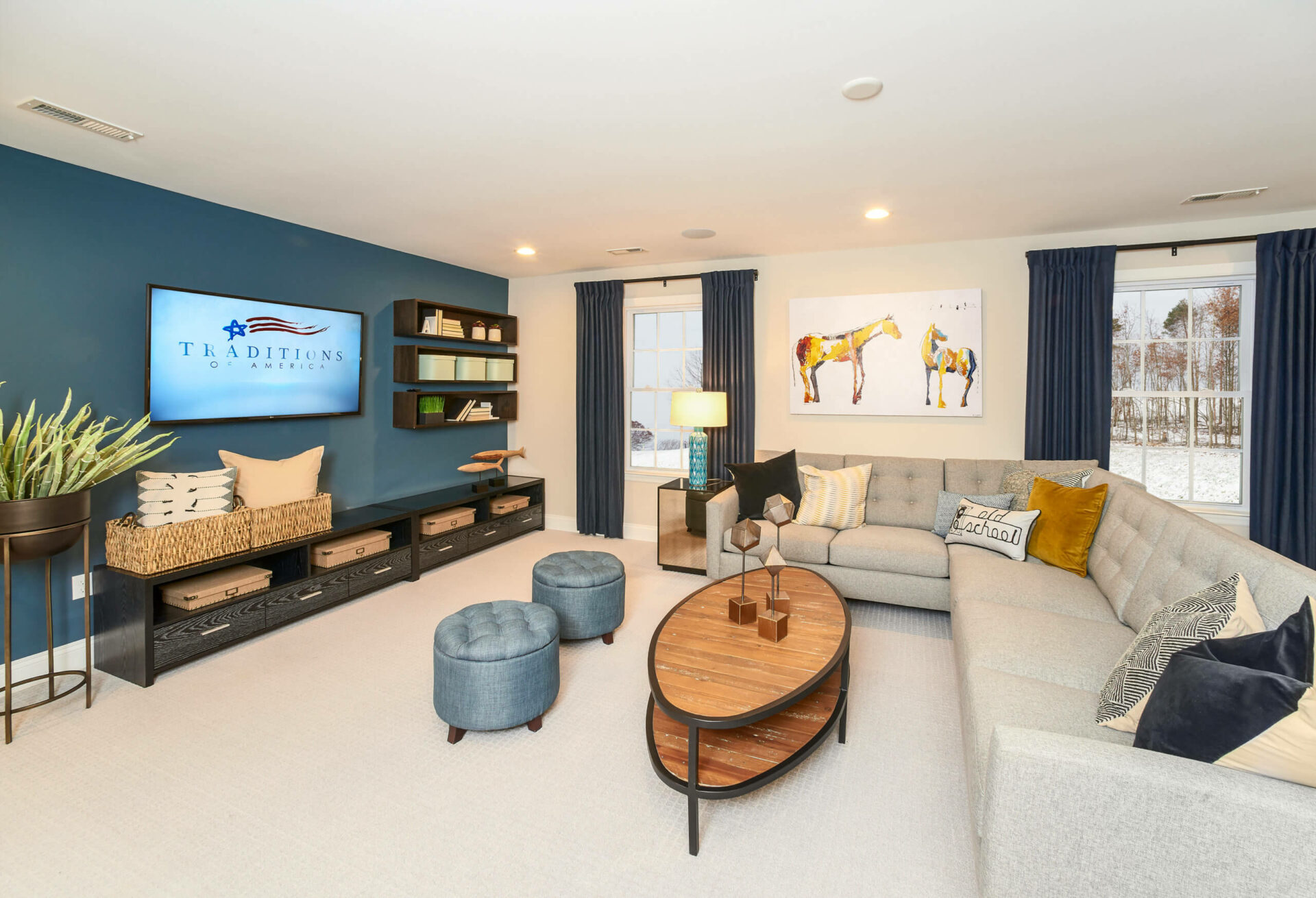 sectional couch in living area