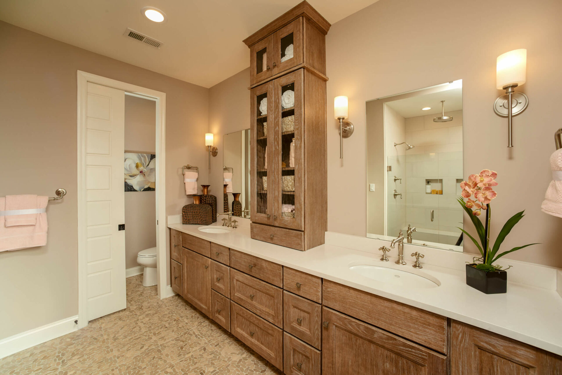 Franklin rustic master bathroom