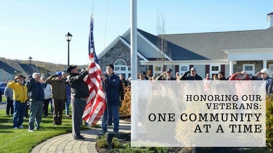 People saluting at the clubhouse from traditions of america