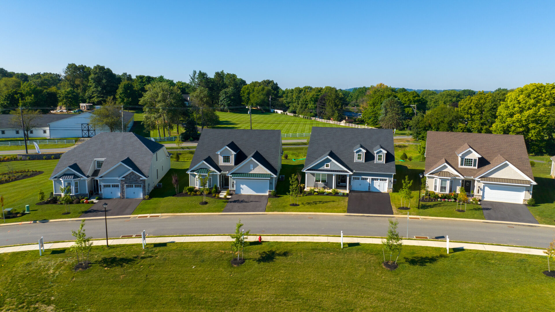 Drone shot of the east Petersburg community from Traditions of America